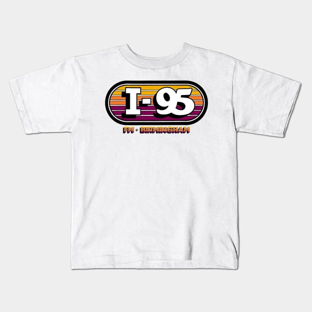 I-95 RETRO RADIO STATION BIRMINGHAM ALABAMA Kids T-Shirt by thedeuce